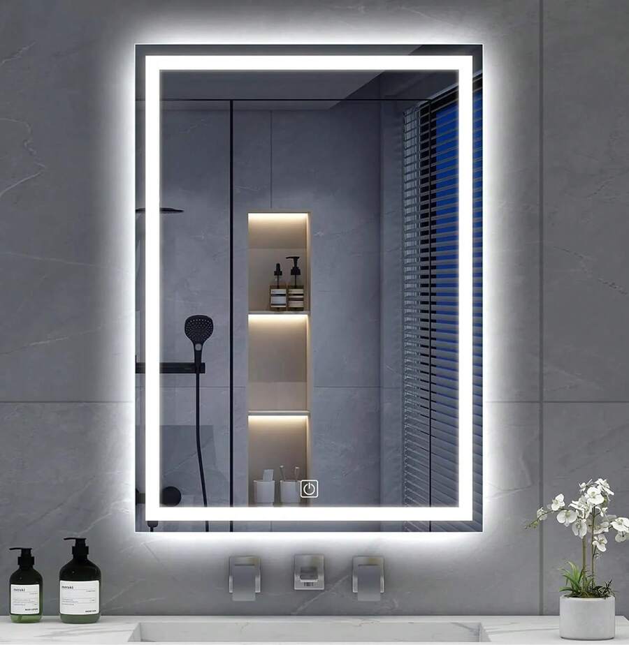 Mirror Front Lamp - Rectangular With Frame - View 1