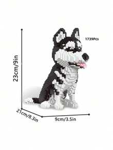 1938Pcs Micro Mini Cartoon Dog Building Blocks Set,3D Animal Assembly Model,Vivid Shape & Rich Colors,Styles:Black Dachshund,Husky,Schnauzer,Corgi,Great For Pet Lovers,Home Desktop Decor,Birthday Gift,Collectible Ornament - Multicolor - View 10