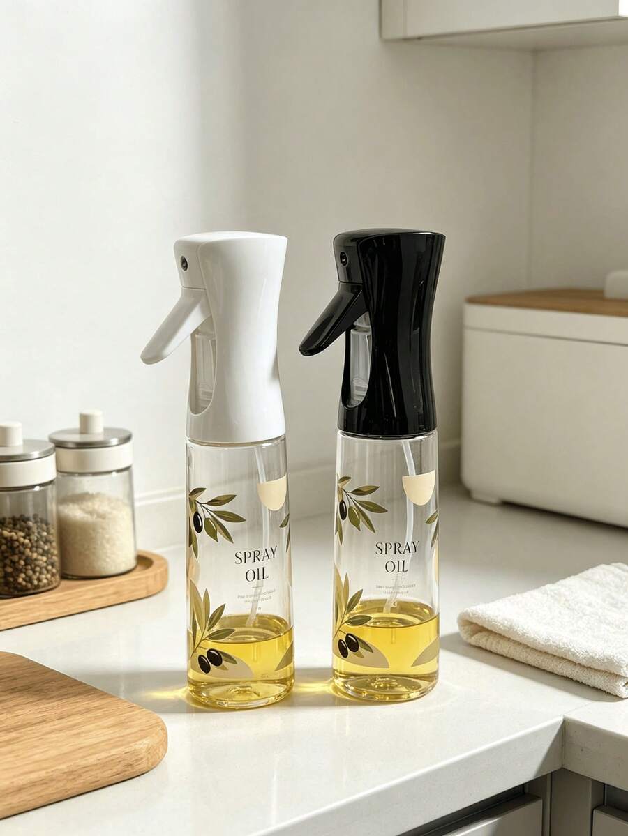 1pc Leak-Proof Olive Oil Spray Bottle[With Special Pattern], Suitable For Kitchen, BBQ, Air Fryer And Camping, Olive Oil Bottle, Fitness Salad Oil Dispenser, BBQ Vinegar Bottle Tool, Kitchen Essential Tool, Manual Kitchen Oil Spray Tool, BBQ Essential Spray Bottle, Summer Kitchen Essential, Random Color