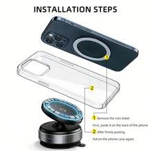360° Adjustable Vacuum Magnetic Cell Phone Holder For Car/Gym/Mirror/Smooth Surface Hands-Free Suction Cup Cell Phone Holder, Compatible With All Smart Phones - 1pc - View 8