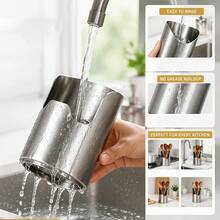 1 pieza Estante de almacenamiento de utensilios de cocina de acero inoxidable reforzado, organizador integrado para encimera, utilizado para almacenar tapas de ollas, espátulas, cucharas y tablas de cortar, un estante de herramientas de cocina estable y ahorrador de espacio adecuado para el uso diario en la cocina - Multicolor - Ver 7
