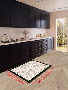 1 Pc Hand-Drawn Flowers Pattern Kitchen Mat, 3.5 Mm Soft Rubber That Absorbs Water And Is Easy To Clean. Suitable For Corridors, Bathrooms, Living Rooms, Outdoor Door Mats, And Toilets. Useable Throughout The Year And For Various Holidays. - Multicolor - View 16
