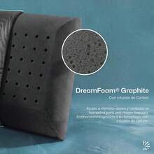 Dreamlab Almohada Graphite Pillow| Almohada de Memory Foam con Carbón| Hipoalergénica, Antibacterial, Soporte, Certificaciones| Firmeza: Firme Medio| Tamaño Estándar (60 cm x 40 cm x 10 cm) - Camel - Ver 3