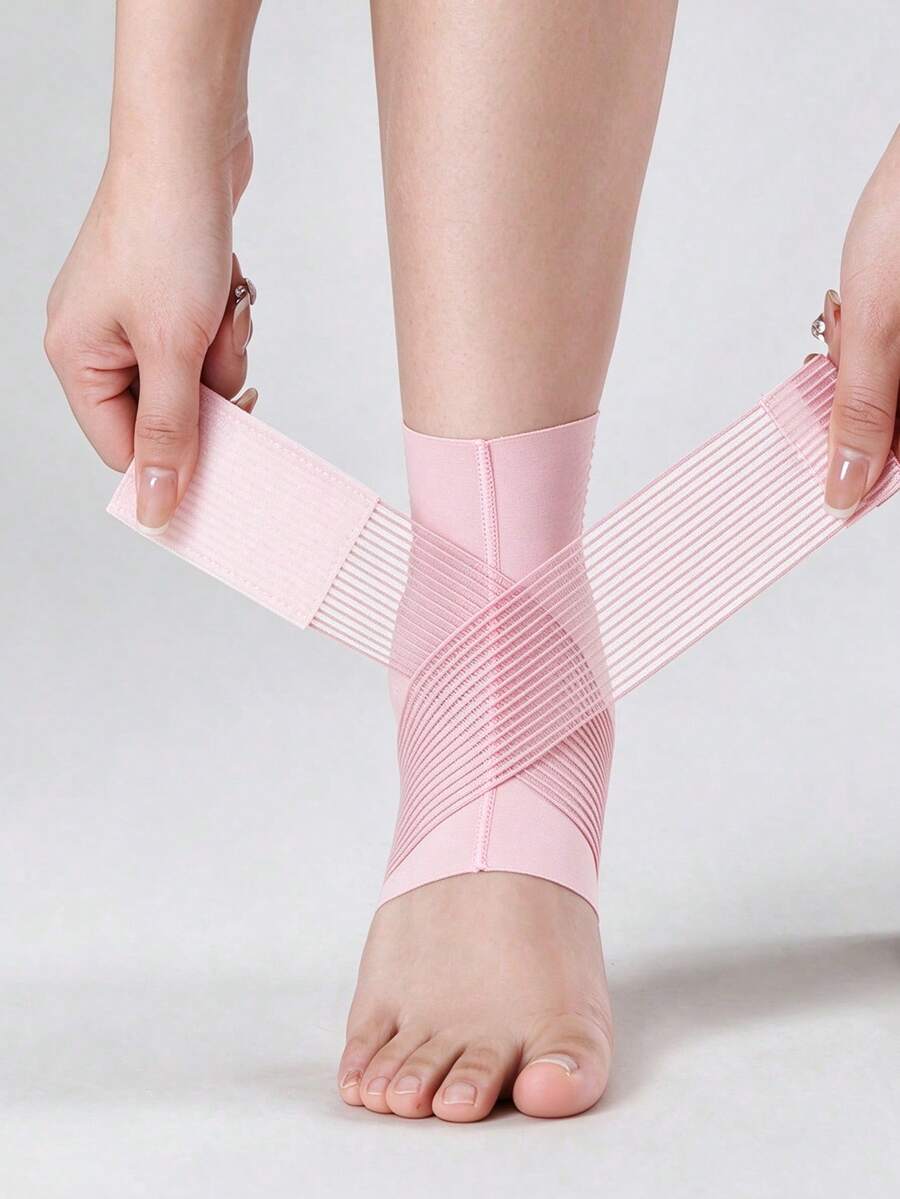 Adjustable Ankle Support Sleeve, Unisex, For Sports, Running, Jump Rope, Fitness Training, Lightweight And Breathable, Ankle Guard, Elastic Band Design, Open Heel, Comfortable Foot Sleeve, Gym Workout, Outdoor Activities, Sports Accessory - Multicolor - View 1
