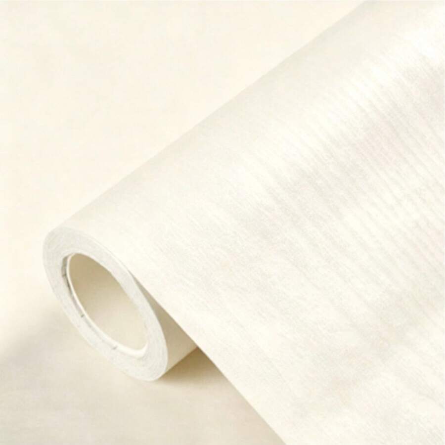 1 Roll Beige Faux Wood Grain Wallpaper, Self-Adhesive For Wall And Tabletop, Suitable For Furniture Renovation And Decoration - Beige - View 1