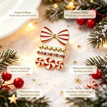 4 buah/Set Cincin Dekorasi Natal, Bahan Paduan Seng, Bentuk Pita/Kincir Angin Natal, Kompatibel dengan Apple// Dekorasi Tali Jam Tangan, Hadiah Liburan (Tali Jam Tangan Tidak Termasuk) - Satu-Ukuran - View 3