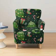1pc Printed Elastic Small 5-Piece Chair Cover, Single Seat, Dust-Proof, Living Room Bedroom Sofa Cover, All Season - Multicolor - View 5