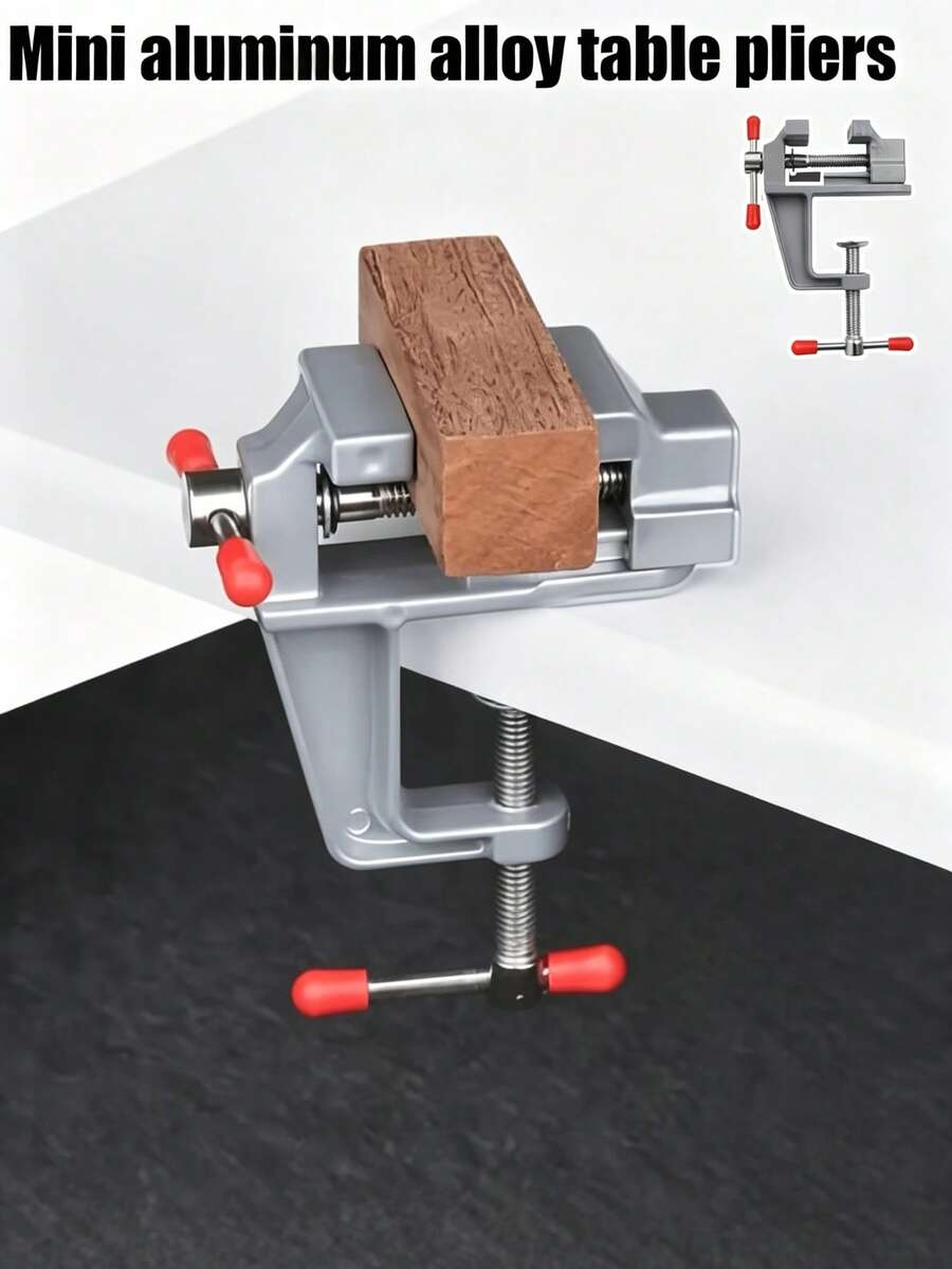 1pc Mini Table Vise, Aluminum Alloy Bench Clamp, Portable Desktop Vice, Adjustable Workbench Holding Tool For DIY Handicraft, Jewelry Making And Wood Carving