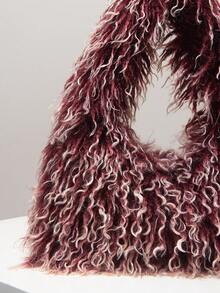 Shoulder Bag Fur Handbag Burgundy Women's Personalized Street Style Y2K Christmas Gift Autumn/Winter Shopping Multi-Functional Daily Use Versatile - Multicolor - View 4