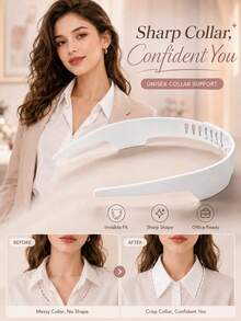 Smooth Shirt Collar Support System, 1/3pcs Adjustable, White Shirt Collar Support Invisible Collar Shaping Support Band, Shirt Collar Shaping Support, Business Formal Shirt Collar Styling Accessory, Suitable For Office Commute, Business Meetings, Daily Wear Clothing Accessory - Multicolor - View 2