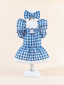 1pc Dog & Cat Mesh Wedding Dress Bow Cute Fashion Elegant Charming Creative Personalized Design Printed Pet Dress - Multicolor - View 1