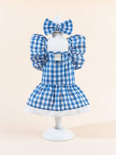 1pc Dog & Cat Mesh Wedding Dress Bow Cute Fashion Elegant Charming Creative Personalized Design Printed Pet Dress