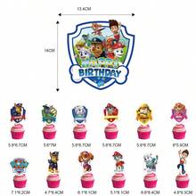 Paw Patrol Birthday Banner & Cake Toppers, Party Decorations Supplies - Multi-color - View 13