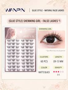 WANPIN WAN PIN Divine Girl 60 Clusters False Eyelashes, Natural Thin Cluster Lashes, Lightweight Soft Segmented Lashes, Easy To Wear, Perfect Fit, Daily Makeup Doll Eye Style - C - View 7