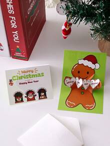 Christmas Tree And Gingerbread Man Greeting Cards, Includes Envelopes And Cards, Christmas Tree Thank You Cards, Winter Snowflake Greeting Cards, Suitable For Holiday Parties, Holiday Message Cards, Party Gift Blessing Cards And More. - View 11