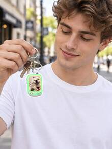 Custom Photo Keychain, Cute Mini Phone Shape, Personalized Photo Acrylic Keychain, Gift For Mom/Girlfriend/Boyfriend, Christmas Gift, Winter Gift - Multicolor - View 7