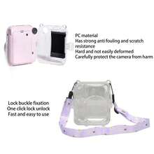 Crystal Clear Case + Adjustable Shoulder Strap + Cartoon Stickers For In-Stax Mini 12 Transparent Protective Cover, Anti-Drop Transparent Outer Shell With Photo Back Pocket, PVC Material Resistant To Yellowing And Abrasion, Camera Photography Accessories, Multiple Colors Available, Instant Camera Protective Case Set - Camera Not Included - View 4