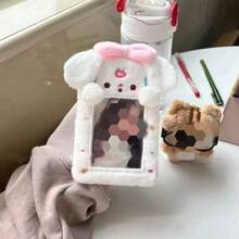 Plush Card Holder Korean Meal Card Bus Access Card Idol Display Sleeve Pendant, Cute Black Cat Plush Card Holder Pendant, Cute Puppy, Cute Nurse, Rabbit Card Holder, Plush Star, Bear, Rabbit, Nylon Material, Clip Closure, Decorative Card Holder - Multicolor - View 4