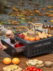 CAMEL CROWN Portable Mini Drawer-Style Charcoal Stove, Suitable For Home Tea Brewing And BBQ, All-In-One BBQ Grill Set, Square Outdoor Charcoal Stove - Black - View 3