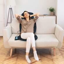 Lifezeal Massage Seat Cushion Back Massager W/ Heat & 6 Vibration Motors For Home - Black - View 1
