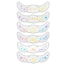 Christmas Freckle Temporary Face Tattoo Stickers-6pcs, Colorful Snowflake Star Gift Box Facial Decor Stickers, Waterproof Self-Adhesive Fake Freckle Tattoos, Festive Body Makeup Decals For Christmas Party, Holiday Cosplay, Rave Music Festival - Multicolor - View 12