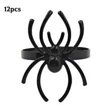 4/12pcs Halloween Spider Napkin Rings Creative Table Decor Napkin Holders Party Dinner Tabletop Arrangement Props Holiday Accessories - Multicolor - View 11