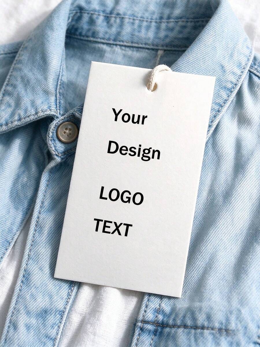 客製化塗層紙吊牌,20/50/100件可選,可自訂文字與Logo圖片,個性化服飾價格標籤,品牌服飾標籤,適用於服飾、精品店、禮品包裝 - 白色 - 查看 1