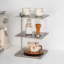 3-Tier Stainless Steel And Acrylic Countertop Organizer, Suitable For Coffee Bar - View 4