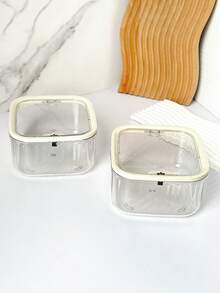 1pc Press-Type Transparent Nail Salon Desktop Storage Box, Cotton Pad Cleaning Container, Small Trash Can And Nail Tool Organizer, Suitable For Daily Nail Care And Salon Use, Back To School Desktop Storage Essential - Multicolor - View 4