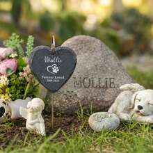 TONGFANTECH Personalized Pet Memorial Stone, Engraved Tombstone, Dog Sympathy Gift - Multicolor - View 7