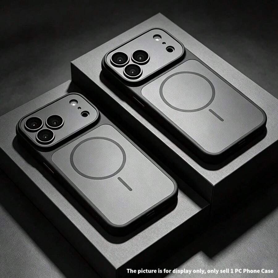 豪華磁吸 2 合 1 框架手機殼,相容 iPhone 18 Pro Max,相容 iPhone 17 16 15 14 13 12 11 Pro Max Plus,雙色保護殼 - 黑色 - 查看 1
