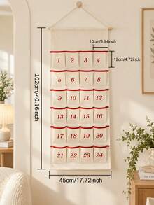1pc Custom Embroidered Christmas Advent Calendar Wall Hanging Storage Decor, Personalized Name Hanging Scroll With 24 Pockets, 2 Available Styles, Indoor Wall Home Decor, Ideal Holiday Gift For Family And Friends - Multicolor - View 9