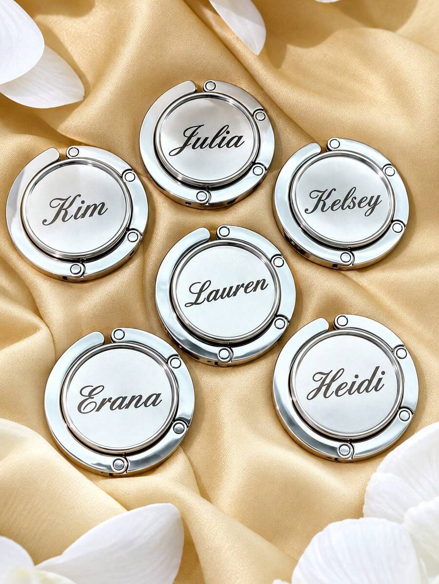1pc Customized Personalized Fashion Bag Holder Handbag Hook Foldable Hook Rack Portable Key Holder Desktop Hook Hardware Travel Outdoor Storage Hook
