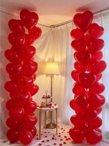 10-200Pcs 10" Heart Shape Latex Balloons, White Red Pink Blue Balloons For Engagement, Confession & Outdoor Photo Props - Multicolor - View 4
