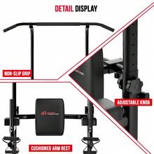 Dryfeedo Power Tower Pull-Up & Dip Station For Home Gym - Adjustable Height Range, 330LBS Capacity With Anti-Slip Suction Cups H-Steel Base Power Rack - Black - View 7
