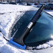 Car Oxford Snow Shovel Aluminum Alloy Telescopic Snow Shovel Multi-Function Glass Snow Scraper Cleaning Scraper Snow Brush - A - View 1