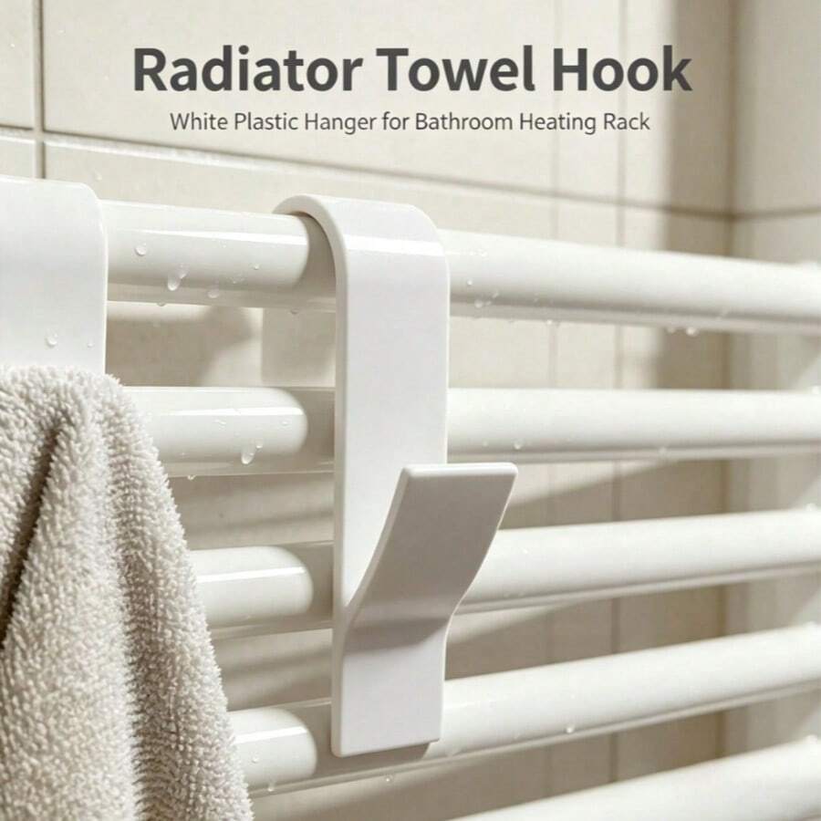 2/3pcs Heated Towel Radiator Hooks, Radiator Hanging Bar Bathroom Hooks Bracket, Solid Color Belt Hooks, Bathroom Kitchen Universal Hooks, Home Bathroom Decor, Bathroom Storage, Autumn Decoration, Back To School - Multicolor - View 1