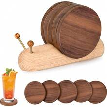 Charming Black Walnut Snail Coaster - Heat Resistant, Home Decor Tea And Coffee Cup Mat, Cartoon, Relaxing - Multicolor - View 5