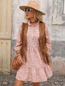 Women Short Dresses - Pink - View 1