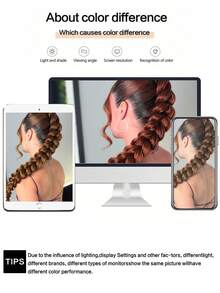 1pc 24 Inch Chunky Braided Ponytail Hair Extension, Thick Braided Ponytail Made Of Synthetic Fiber With Elastic Hair Tie, Suitable For Women For Party & Daily Wear (Multiple Colors Available) - Multicolor - View 8