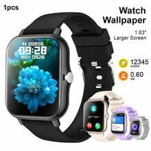 HOT 1pc 1.83-Inch HD Touch Screen Smart Watch, Suitable For Teenagers. Features Weather Forecast, Sports Tracking, Call Reminder, Alarm, Date Display And Music Playback. Compatible With Android And IOS Systems, Ideal For Holiday Gifts, Campus Life, Sports Fitness And Party Occasions, - View 2