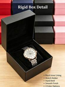 1/6/12pcs Classic Gift Box, Premium Watch Box, High-Quality Luxury Watch Storage Box With Sponge Padding, Multi-Layer Bracelet Storage Box, High-End Durable Gift Packaging Box, Suitable For Electronic Watches - Multicolor - View 3