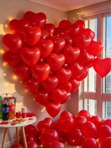 10-200Pcs 10" Heart Shape Latex Balloons, White Red Pink Blue Balloons For Engagement, Confession & Outdoor Photo Props - Multicolor - View 5