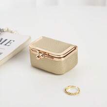 Tas Penyimpanan Perhiasan Mini dengan Klip, Tas Penyimpanan Perhiasan Tekstur Leci PU, Dompet Koin Kecil Portabel, Tas Penyimpanan Cincin, Anting, Earphone, Aneka Warna - MultiWarna - View 12