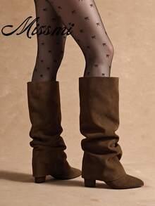 2026 Autumn/Winter New High-End Tall Boots Fashion Boots Western Slouch Boots Summer - Coffee Brown - View 2