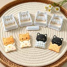 5pcs Pillow Cat Shape Clay Cutters, Kitten Embossing Molds, DIY Handmade Earring Pendant Jewelry Craft Supplies - 5pcs - View 5