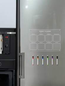 Household Refrigerator Magnetic Black Line Acrylic Writing Planner Board, Weekly + Monthly Planner Board Optional, Family Grocery Shopping & Meal Prep List Erasable Memo Board - Multicolor - View 6