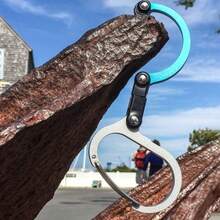 Rotatable D Shape Carabiner Clip, Aluminum Alloy Multi-Purpose Outdoor Hook, Backpack Water Bottle Holder - Multicolor - View 1