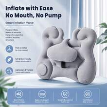 Ergonomic Inflatable Travel Lumbar Pillow, Multi-Function Backrest Cushion, Suitable For Bed, Sofa, Reading, Travel, Bedroom, Office, Chair, Car Seat, Relieves Back Pain, Reduces Pressure, Perfect Gift For Parents And Friends, Lightweight, Portable - Inflatable U-shaped Lumbar Pillow - View 5