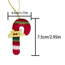 Felt Christmas Tree Hanging Ornament Set, Santa Claus Reindeer Snowman Snowflake Christmas Tree Candy Cane Pendants, Gold Rope Sequin Bow Christmas Tree Decorations, Holiday Home Decor, New Year Gift - Multicolor - View 7